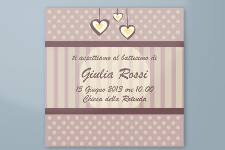 Invito con disegno di una dolcissima culla piena d’amore, per battesimo o babyshower !