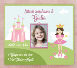 invito compleanno principessa con foto