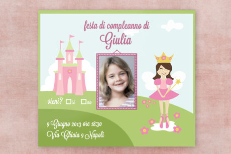 invito compleanno principessa con foto