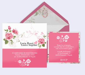 partecipazione di nozze rose